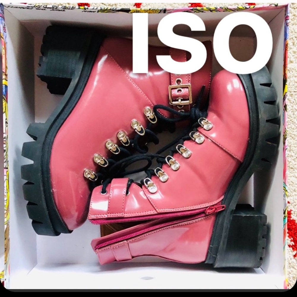 ISO Jeffrey Campbell combat boots in size 8.5.